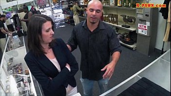 Customers wife pounded by nasty pawn guy in the backroom 